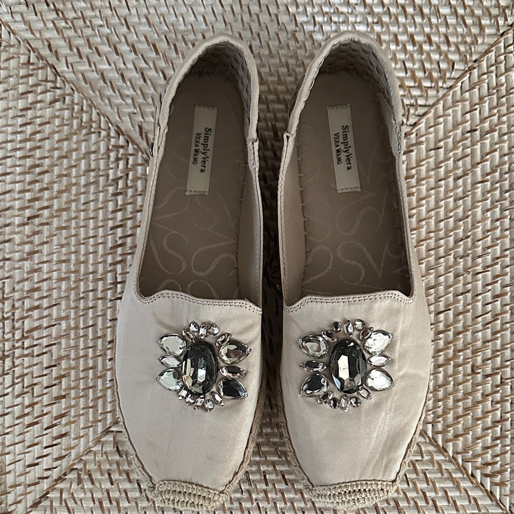 Simply Vera Vera Wang Embellished Beige Slip-On Espadrilles
